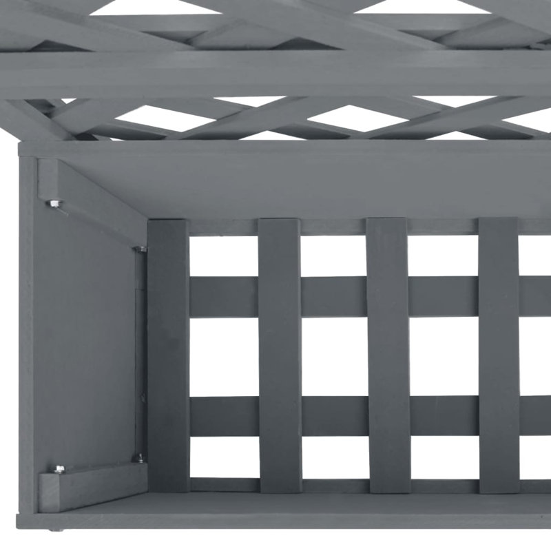 Laquaya Wood Raised Garden Bed with Trellis, Grey