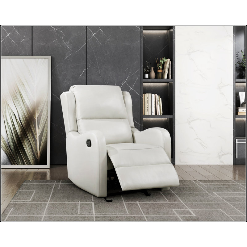 Fauteuil inclinable et oscillant en similicuir pour le salon, assise confortable avec un mouvement doux et un design moderne
