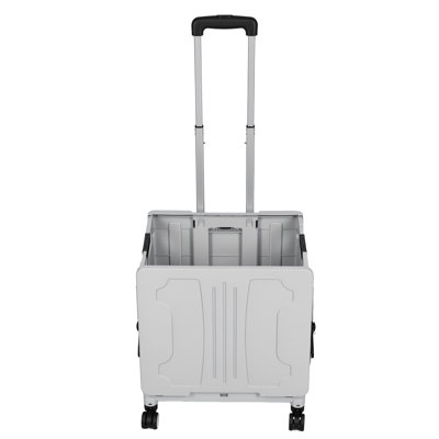 Chariot utilitaire pliable, chariot à roulettes portatif, chariot d'épicerie pliable avec couvercle, panier à outils pliable avec 4 roues pivotantes pour l'épicerie, le bureau, les bagages, l'école