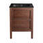 Meuble-lavabo en noyer brun 24 po Nadar avec comptoir en céramique blanc à 3 trous Nadar-659734148-659734150