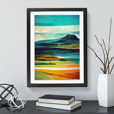 Meadow Landscape Abstract No.5 - Framed Print