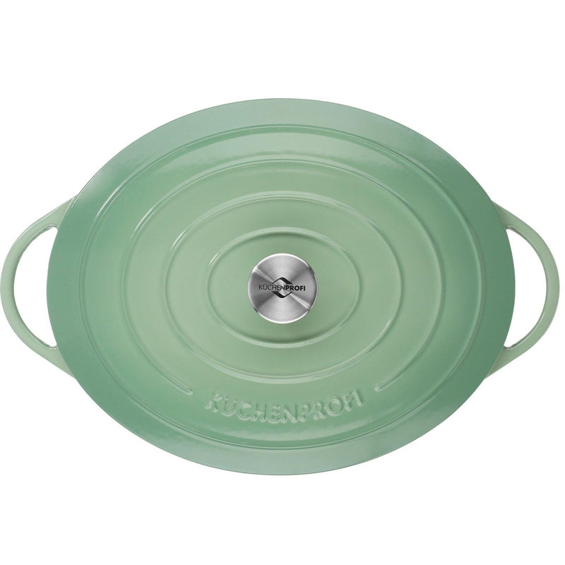 Provence Oval Dutch Oven, Burgundy, 13 Dia., 7.4 Qt., Jade
