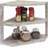 Solid Wood Kitchen Corner Shelf With 3 Tier Storage, Rustic Brown Washed Spice Rack And Condiment Organizer For Counter Top