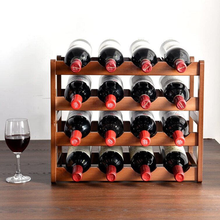 Adlare 16 Bottle Tabletop Wine Rack in Walnut