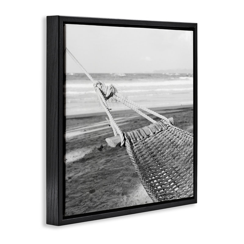  «Hammock Lounging» par Shore, art mural encadré flottant par LSR Design Studio, Cadre flottant noir de jais