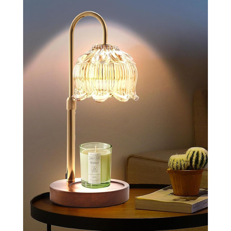 Lampe chauffe-bougie parfumée avec 2 ampoules, minuterie et variateur pour la décoration intérieure