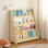 Bibliothèque à 4 niveaux pour enfants, présentoirs pour livres pour tout-petits, aide à garder les chambres à coucher, les salles de jeux et les salles de classe organisées, naturelles