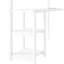 Grand lit mezzanine en métal avec garde-robe, tablettes pour escalier et escalier pour rehausser la chambre à coucher, une configuration moderne