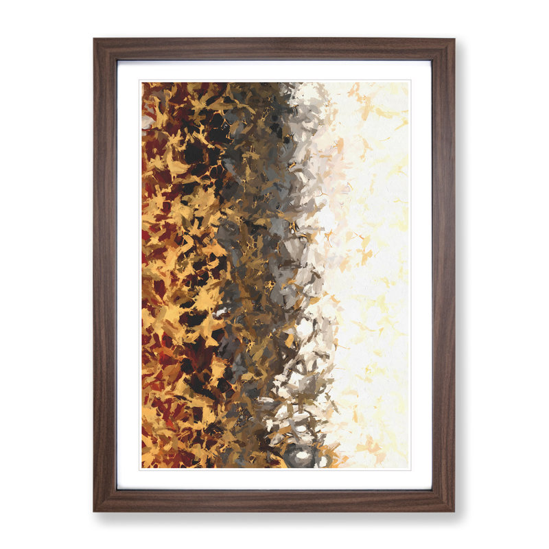 Divided Abstract - Single Picture Frame Print, 34cm H x 25cm W x 2cm D, Walnut