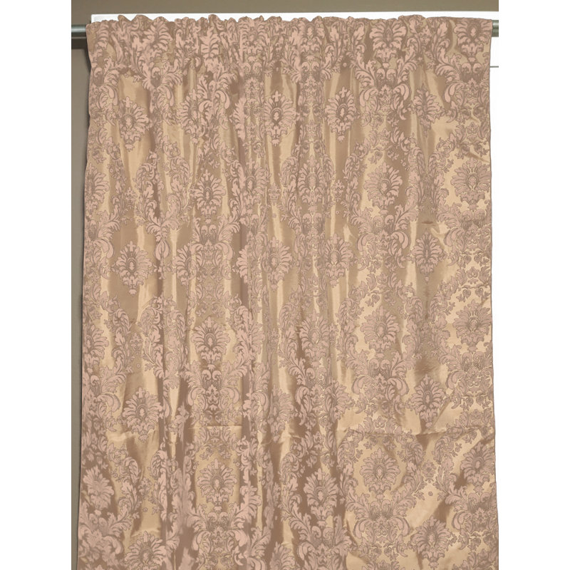 Amboy Semi Sheer Curtain Single Panel, Beige, 56" W x 72" L