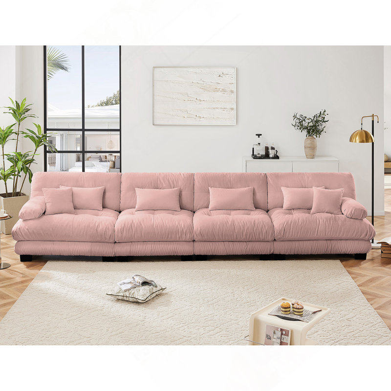 Canapé modulaire confortable en chenille pour différents espaces, élégant et polyvalent, Rose