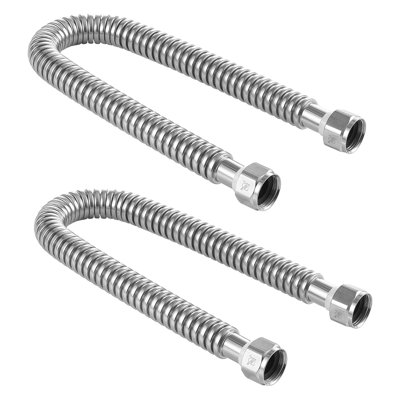 Water Heater Kit, 24 Inch Length Water Heater Flex Connector, Waters Heaters Installation Kit with 3/4" FIP x 3/4" FIP Inlet & Outlet Connection for Bathroom, Kitchen, Laundry Room, Boiler Room