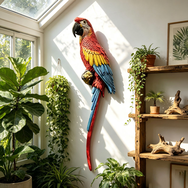 Figurine d'oiseau en résine peinte à la main réaliste et résistante aux intempéries