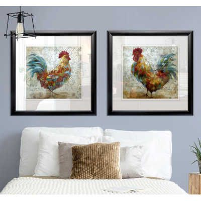 « original coq i », ensemble de 2 reproductions de peintures encadrées
