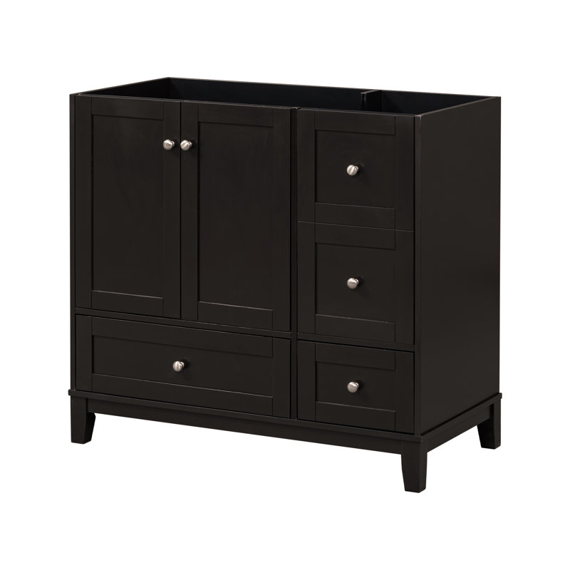 [Cabinet seulement] Meuble-lavabo de 36 po (lavabo non inclus), Noir, noir, noir, noir