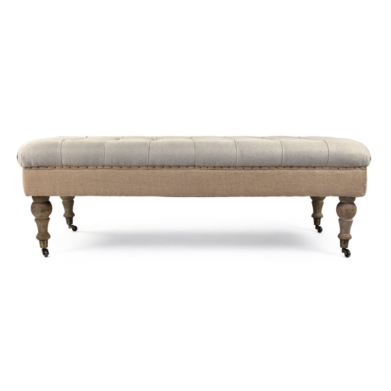 Maison Linen Tufted Ottoman