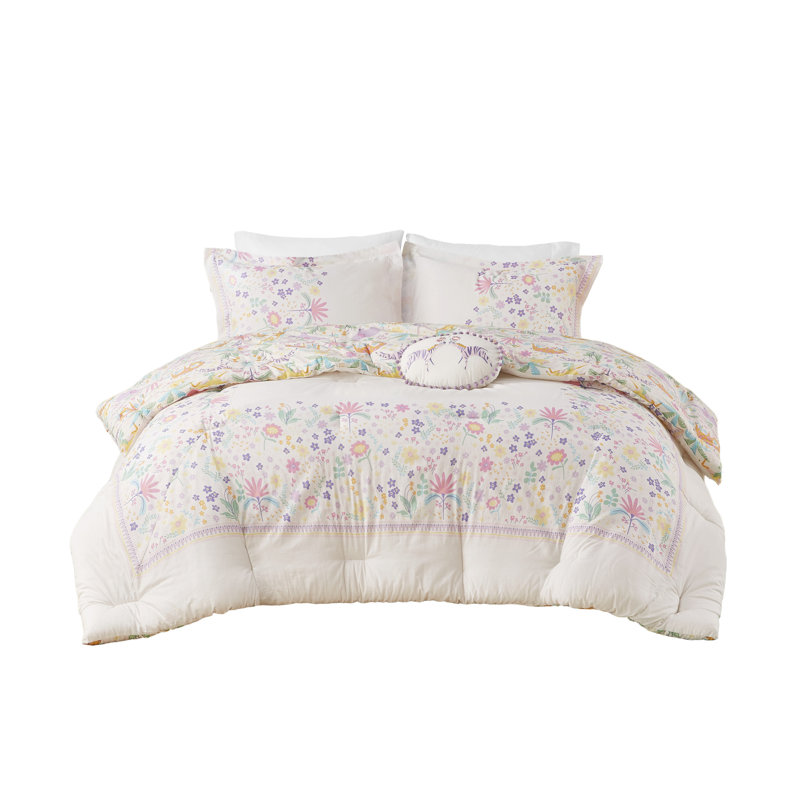 Ensemble d'édredon en coton , Édredon simple et 1 taie décorative et 1 coussin, Mauve
