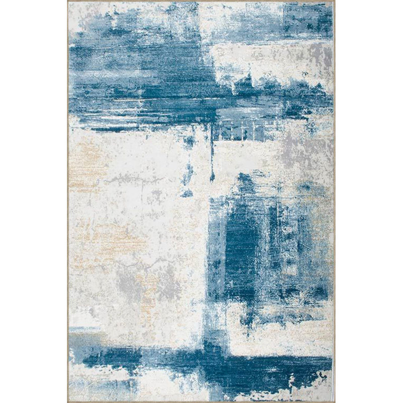 Tapis bleu pastel lavable à la machine, Sous-tapis rectangulaire 3 pi 11 po x 5 pi 11 po i