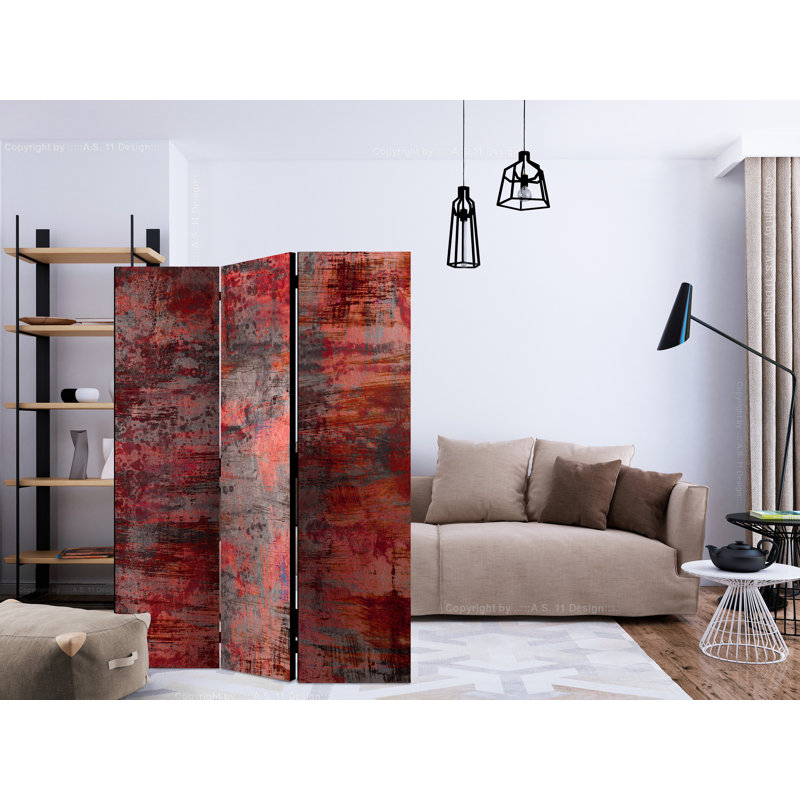 Halm 135cm W x 172cm H 3 - Panel Solid Wood Folding Room Divider