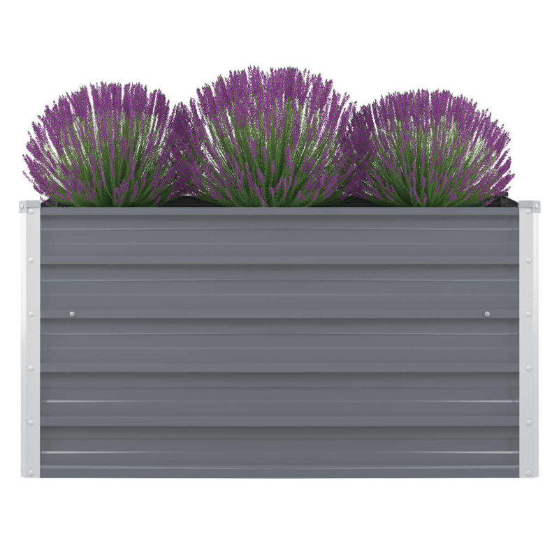 Raised Garden Bed Patio Raised Flower Bed Galvanized Steel Planter, Gray