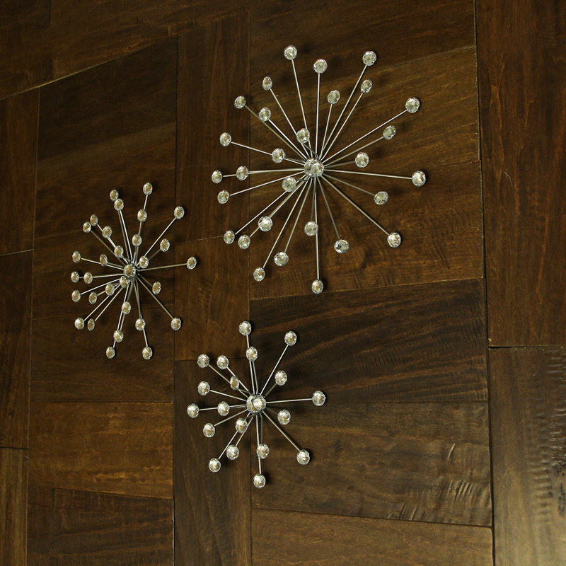 Ensemble de 3 sculptures murales suspendues Sunburst