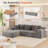 Boneless 108" L-Shaped Compression Sectional Couch with 3 Seats, Wide Modular Sofa for Living Room-108953985