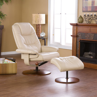 Faux Leather Swivel Recliner