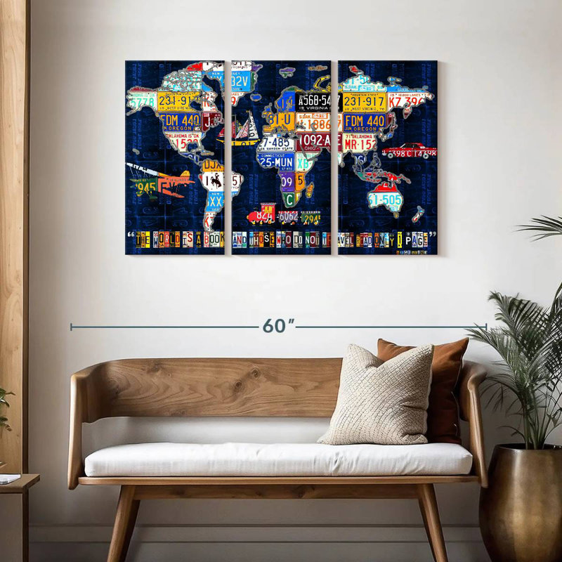 Aliaz World Map Augustine, 28" H x 45" W