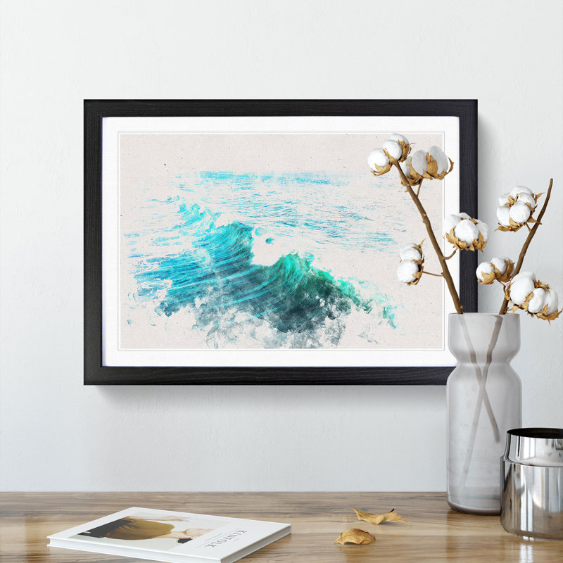 La Jolla in San Diego - Picture Frame Painting Print, 45cm H x 63cm W x 2cm D, Black Framed