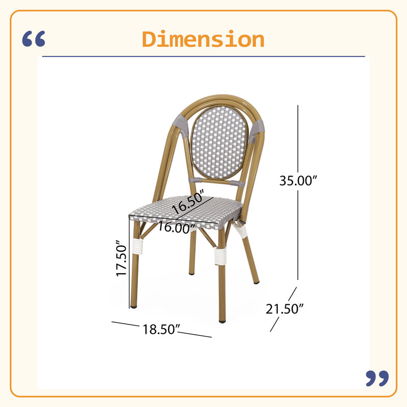 CHAISE FRANCAISE BISTRO (ensemble de 2), Blanc