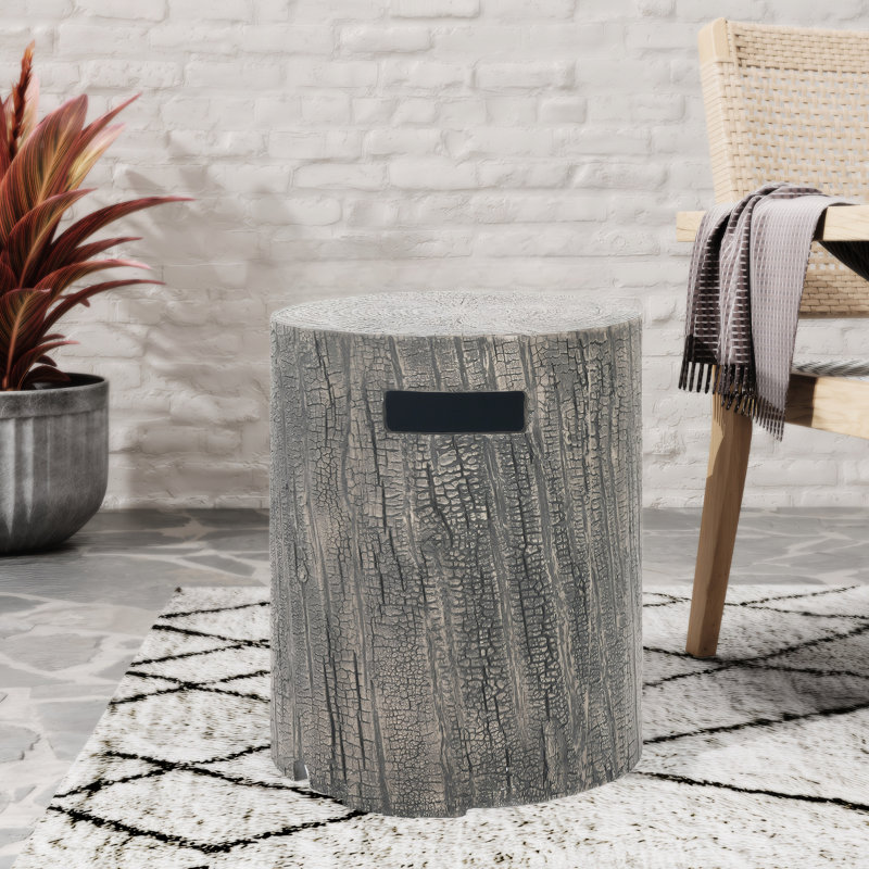 Support de réservoir et table d'appoint en oxyde de magnésium 16 po x 20 po, teinte grise, conception ronde, construction en béton léger, aucun assemblage requis pour une utilisation sur le toit