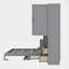 Lit escamotable double avec placard et tiroirs-260775500