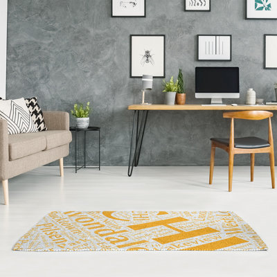 Tapis de la surface orange à tissage plat rand cites city barhood districts