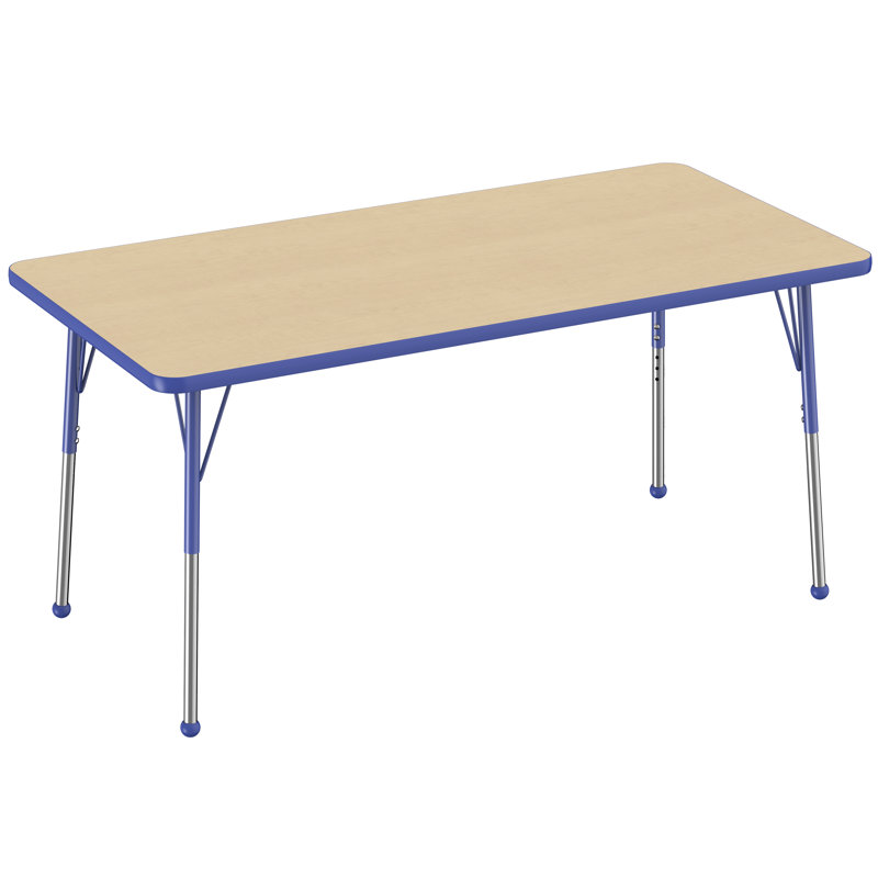 Laminate Adjustable Rectangle 6 Students Activity Table, Blue