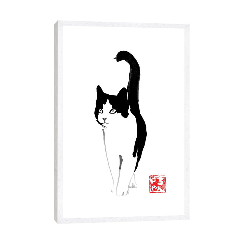 Stray Cat by Péchane - Print on Canvas, White Framed, 101.6 cm H x 66.04 cm W
