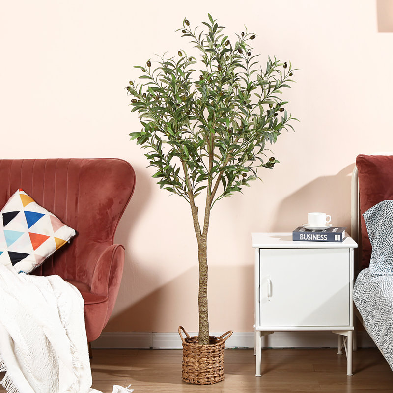 Olive artificielle en pot Adcock, H 59 po x l 40 po x P 40 po, 1