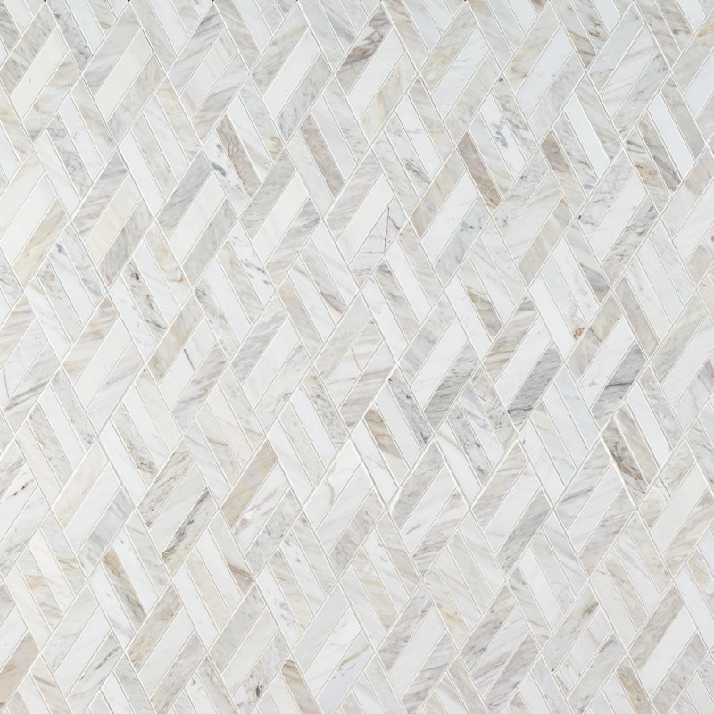Auralie Rhombus 11 in. x 12 in. Polished Marble Mosaic Floor and Wall Tile