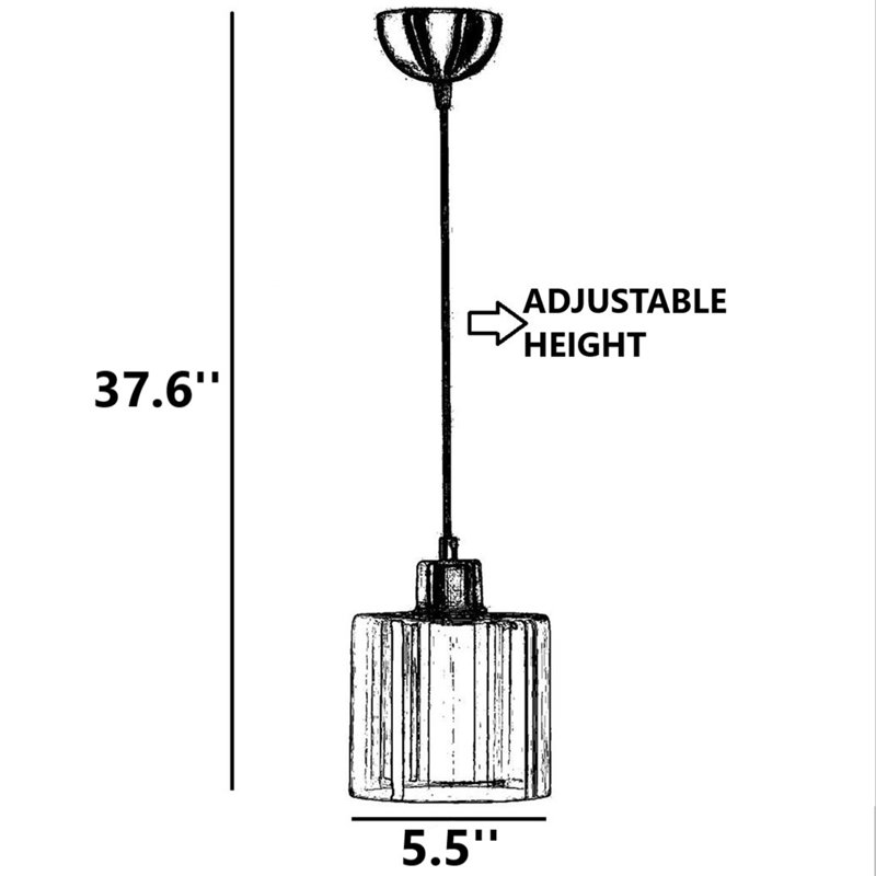 Luminaire suspendu en cuivre 1 lumière Haledon