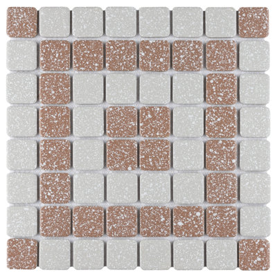 Carreau de mosaïque en porcelaine pour plancher et mur 11-3 / 4 "x 11-3 / 4" Crystalline Market Square