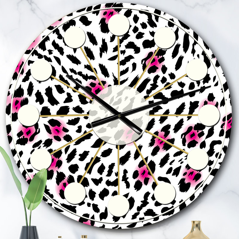 Horloge murale Glam Leopard, Surdimensionné