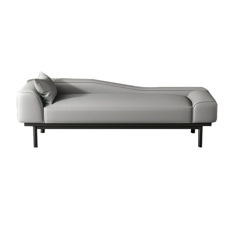 Leather Match Upholstered Bench, 21.65" H x 78.74" W x 21.65" D, Gray