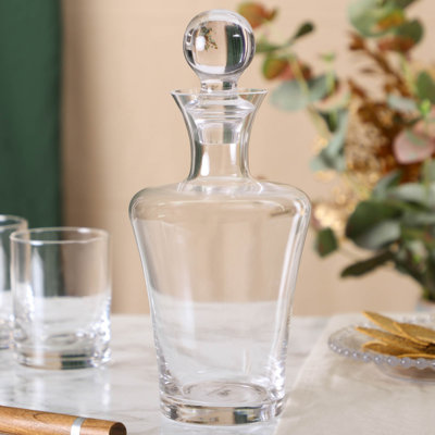 Contemporary Reverse Slope Tall Decanter With Round Stopper