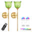 Ensemble de 2 appliques murales à piles avec télécommande et abat-jour en verre vert tulipe