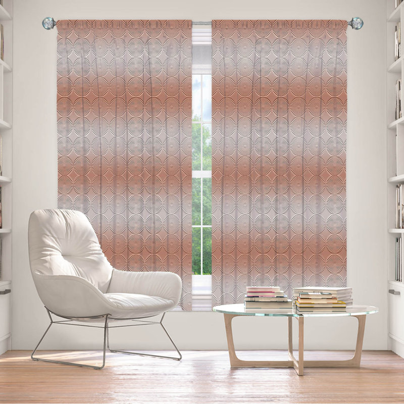 Paire de rideaux obscurcissant en polyester Wanne, Gris / Rose, L 40 po x L 82 po