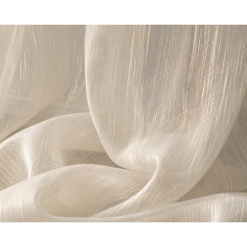 Baltej Semi Sheer Curtain Single Panel, 54" x 108", Beige