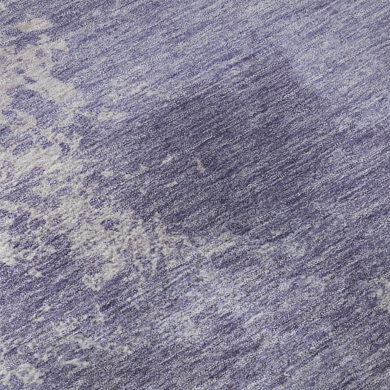 Tapis abstrait lavable à la machine de qualité supérieure Mayfield AMF2364, Prune, 9 pi x 12 pi