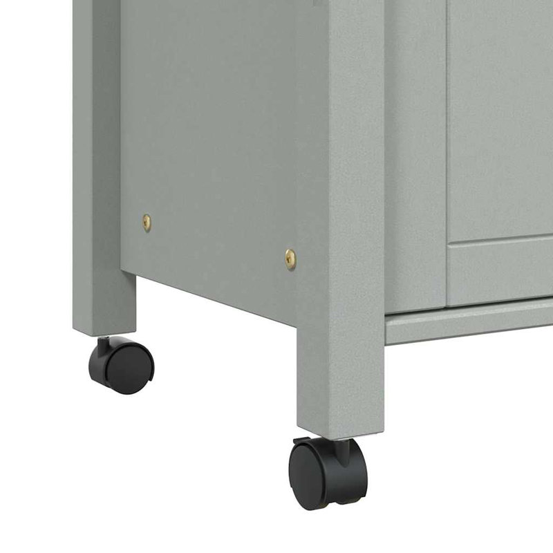 Chariot de cuisine en bois massif vidaXL 33,1 po x 15,7 po x 34,8 po vidaXL, Gris