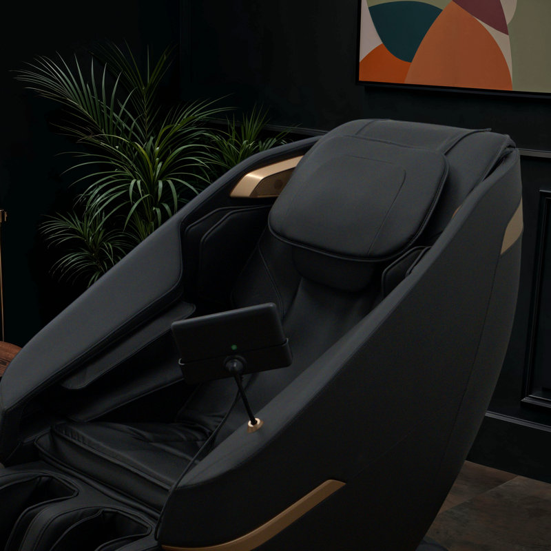 Fauteuil de massage noir Global Home avec contrôleur de tablette