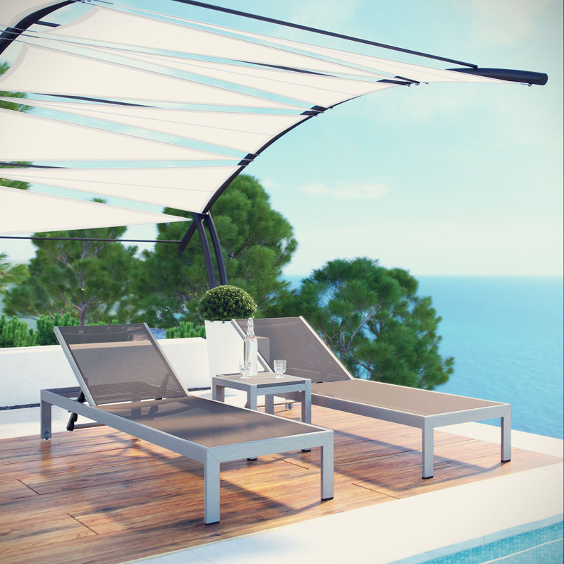 Shore Aluminum Outdoor Chaise, Gray
