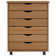 Ladehe MOSS 6-Drawer Chest with Wheels, Solid Pinewood